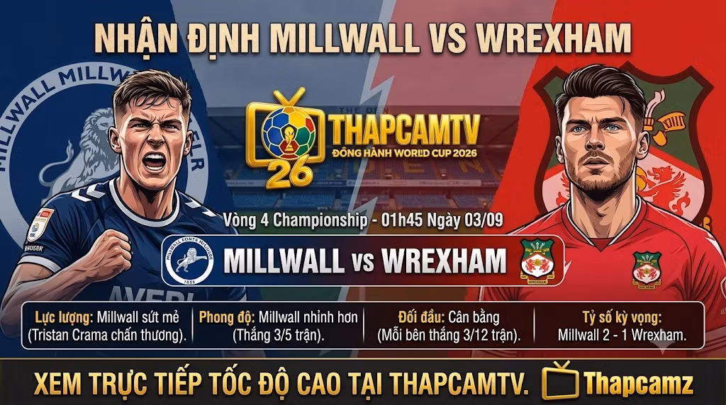 Nhận Định Millwall vs Wrexham (01h45, 03/09): “Sư Tử” Trở Về The Den Đi Tìm Bản Ngã